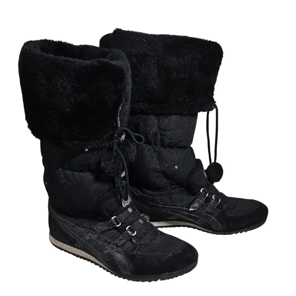 Onitsuka Tiger Snow Heaven Asics Black Winter Sneaker Boots Womens 10 Vintage